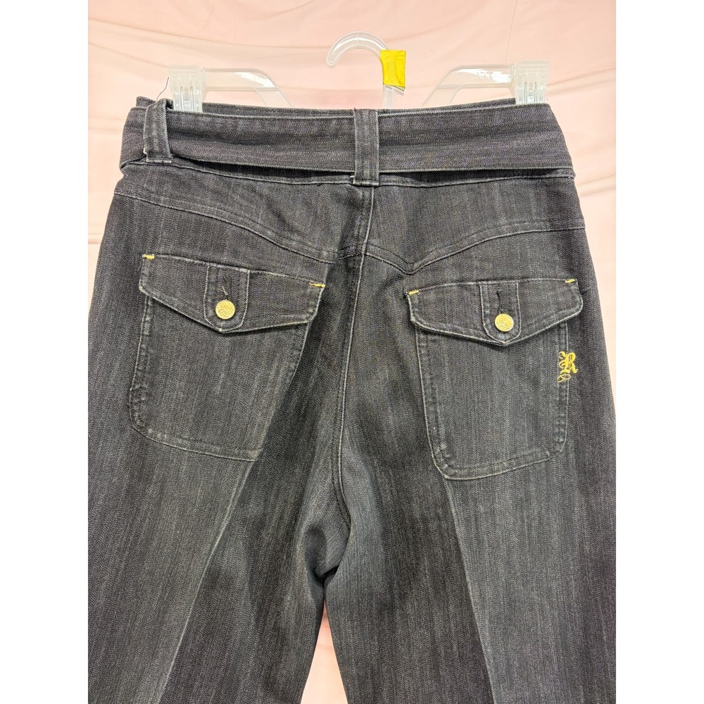 Roca Wear Vintage Jeans Women 7 Black Embroidered Pockets Y2K Streetwear Baggy - Picture 8 of 16